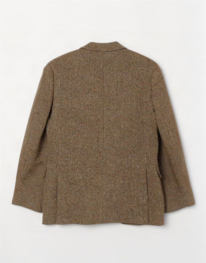 Harris Tweed Herren-Blazer mit 2 Knöpfen, UK 36, kleine Khaki-Wolle