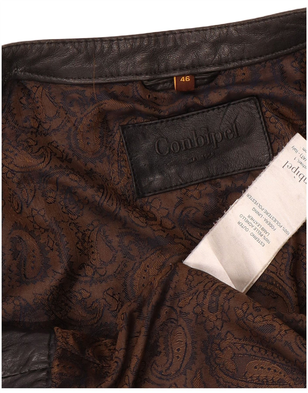 Conbipel Damen Crop Lederjacke IT 46 Großes schwarzes Leder