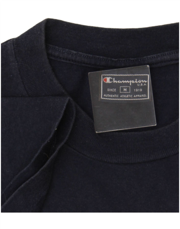 CHAMPION Mens Graphic T-Shirt Top Medium Navy Blue