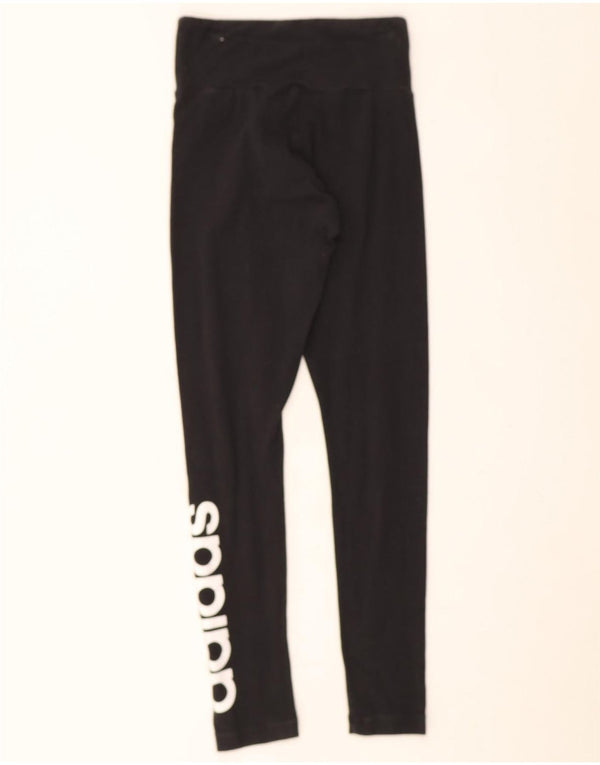 Adidas Womens Graphic Leggings UK 4/6 XS Black Cotton