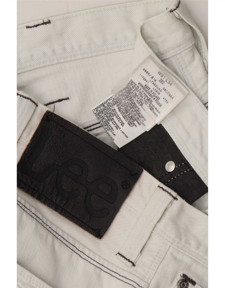 Lee Damen Zed Straight Jeans W31 L30 Weiße Baumwolle