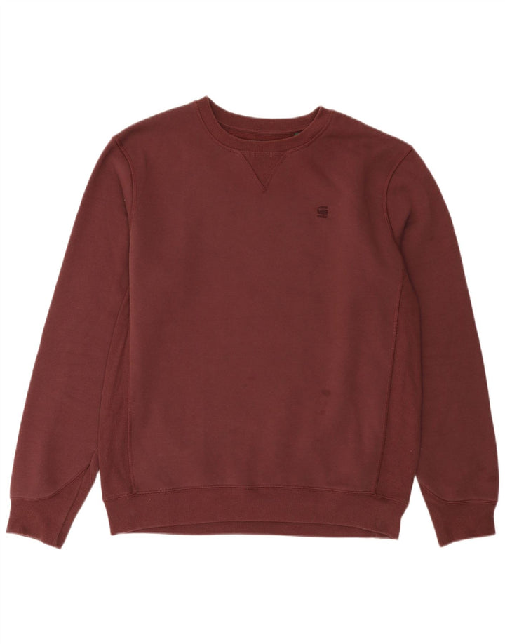 G-Star Herren-Sweatshirt-Pullover, groß, Burgunderrot, Baumwolle
