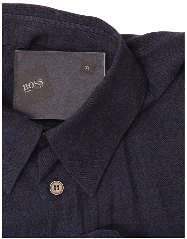 Hugo Boss Herrenhemd XL Marineblau