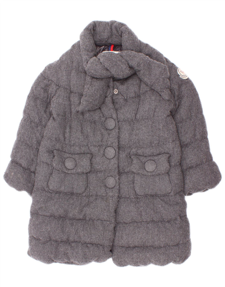 Moncler Wattierter Mantel für Mädchen, 3–4 Jahre, graue Viskose
