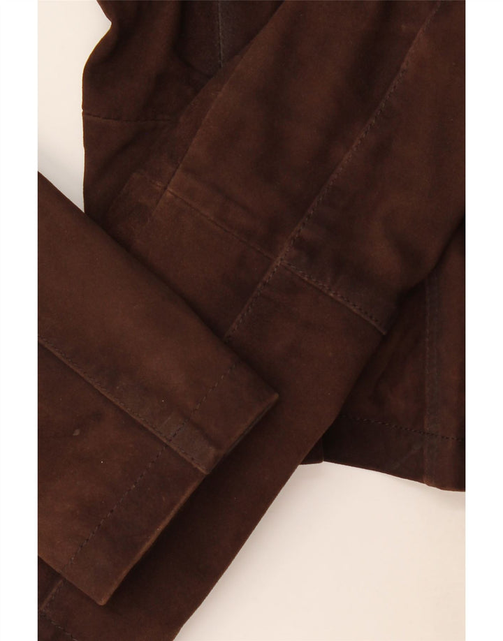On Stage Damen-Bikerjacke aus Leder IT 38 XS Braunes Colourblock-Leder
