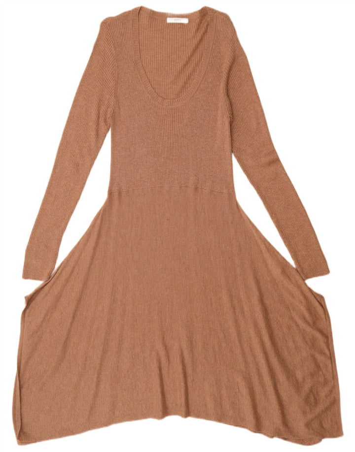 Marks & Spencer Damen Pulloverkleid UK 14 Mittelbraune Viskose