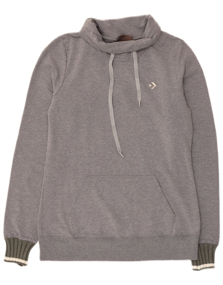 Converse Damen Sweatshirt Pullover UK 12 Mittelgraue Baumwolle