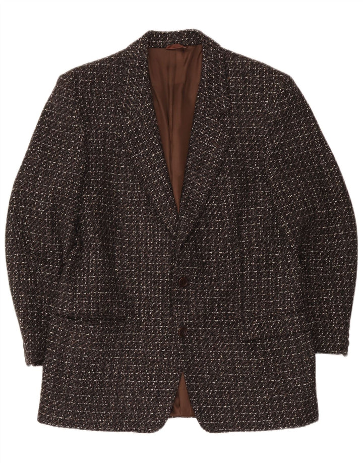 Belmar Damen-Blazerjacke mit 2 Knöpfen, IT 52 XL, braun gefleckte Schurwolle