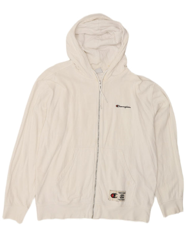 Champion Herren-Kapuzenpullover mit Reißverschluss, XL, weiße Baumwolle