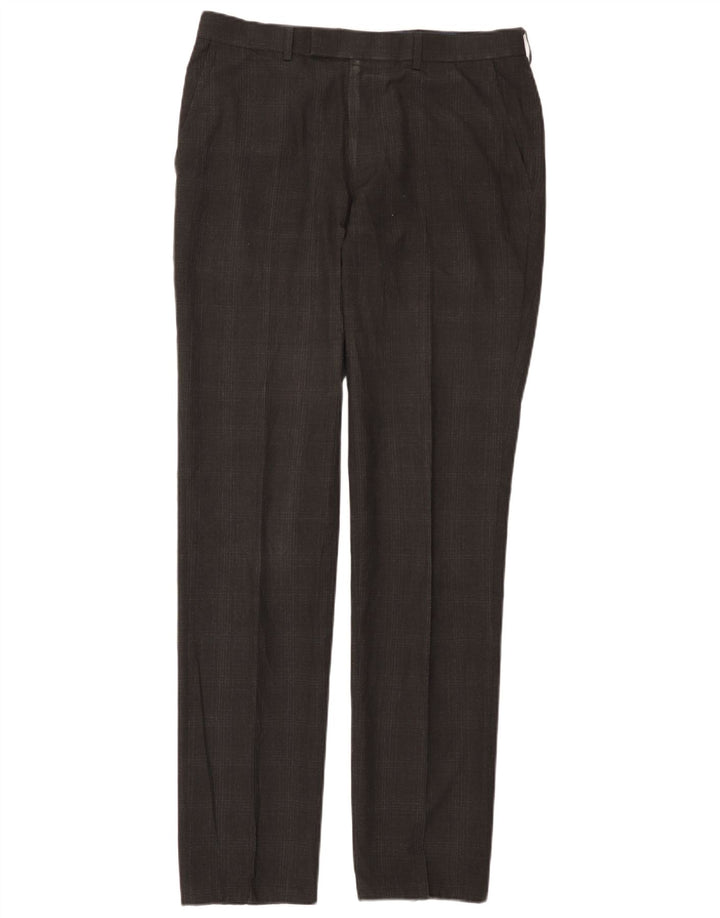 Marks & Spencer Herren-Anzughose mit super schmaler Passform, W32 L33, grau kariert