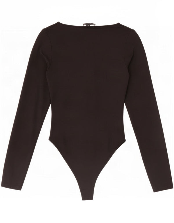 Zara Womens Bodysuit UK 12 Medium Black Polyamide