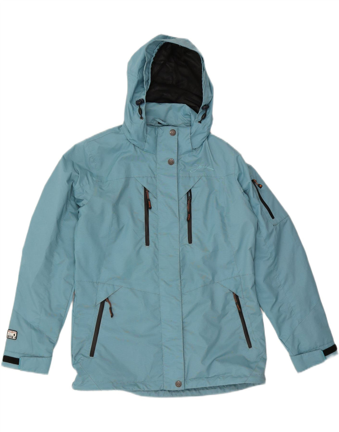 IGUANA Damen-Regenjacke mit Kapuze, EU 40, mittelblaues Nylon