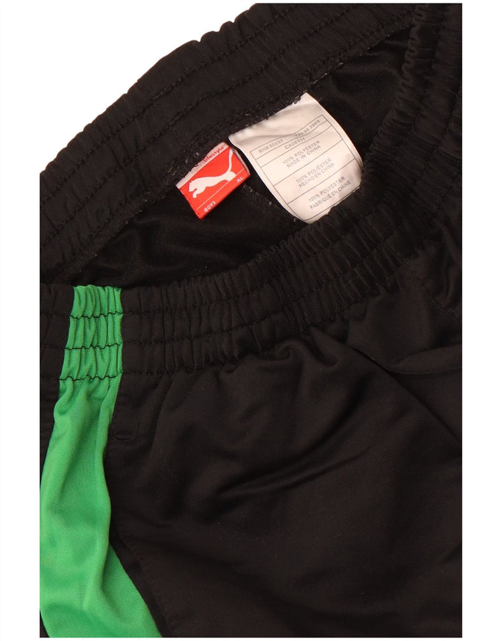 Puma Jungen-Trainingshose, 13–14 Jahre, schwarzes Colourblock-Polyester