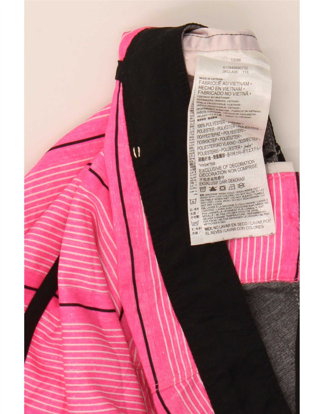Hurley Badeshorts für Jungen, 11–12 Jahre, rosa gestreift, Polyester