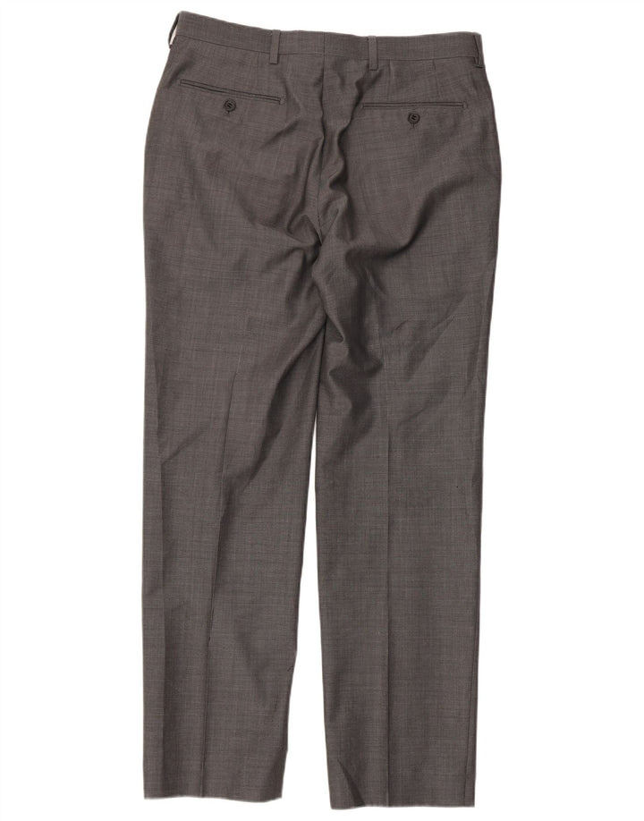 Gerade Herren-Anzughose von Marks & Spencer, W32, L31, graue Wolle