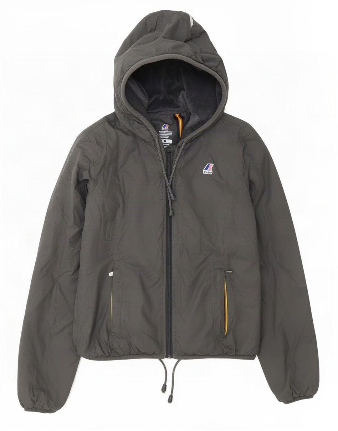 K-Way Damen-Windbreakerjacke mit Kapuze, Größe S, Größe S, Grau, Polyamid