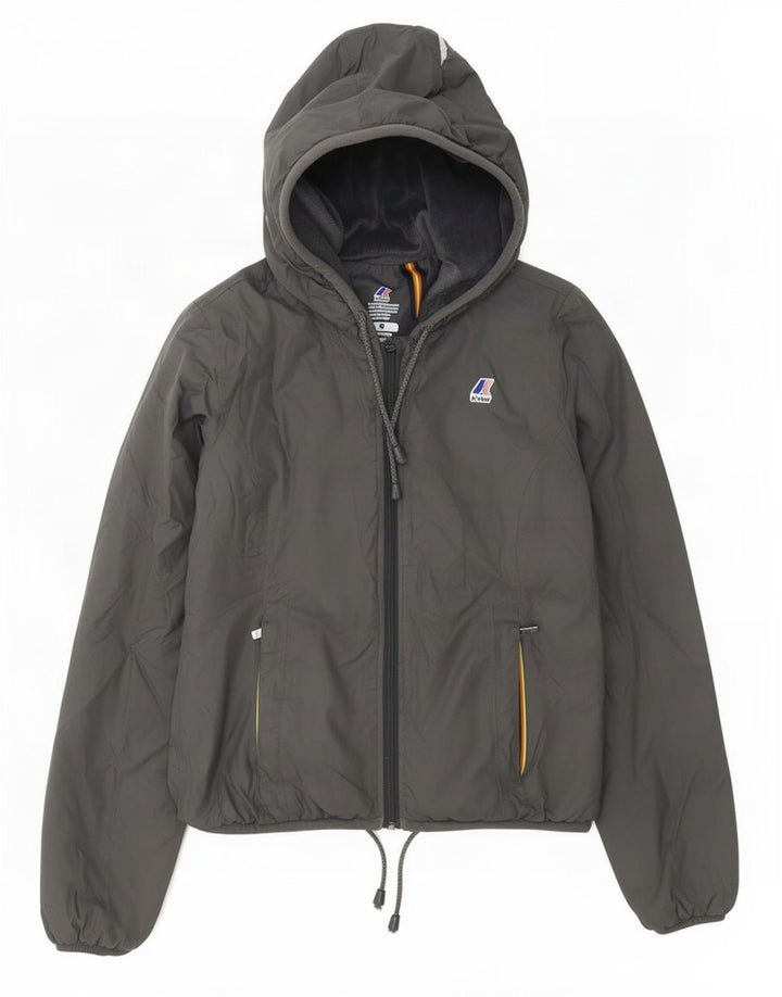 K-Way Damen-Windbreakerjacke mit Kapuze, Größe S, Größe S, Grau, Polyamid
