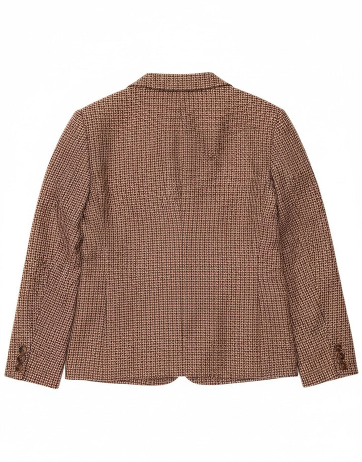 LUISA SPAGNOLI Womens Blazer Jacket IT 44 Medium Brown Houndstooth