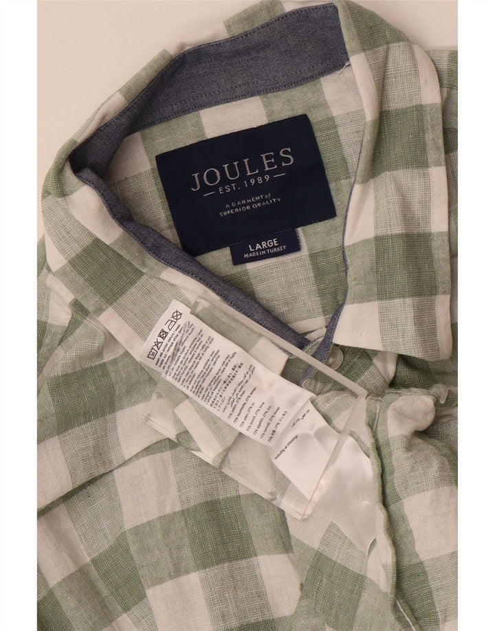 JOULES Herren-Kurzarmhemd, groß, grün kariert, Baumwolle