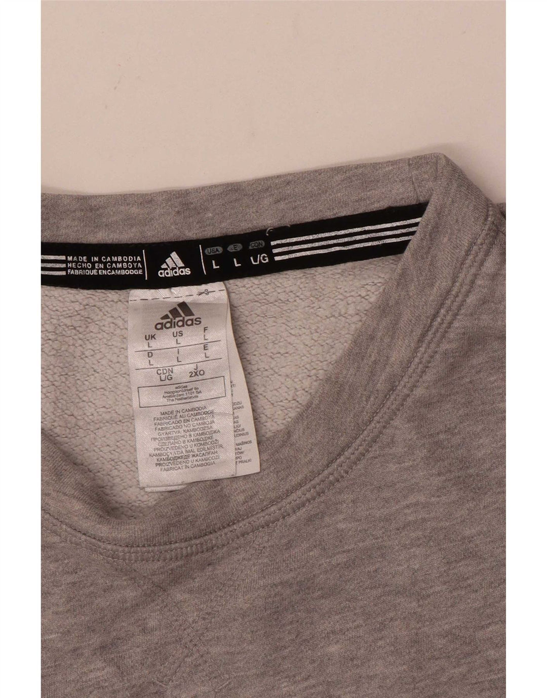 Adidas Herren Grafik-Sweatshirt-Pullover, große graue Baumwolle