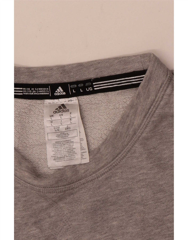 Adidas Herren Grafik-Sweatshirt-Pullover, große graue Baumwolle