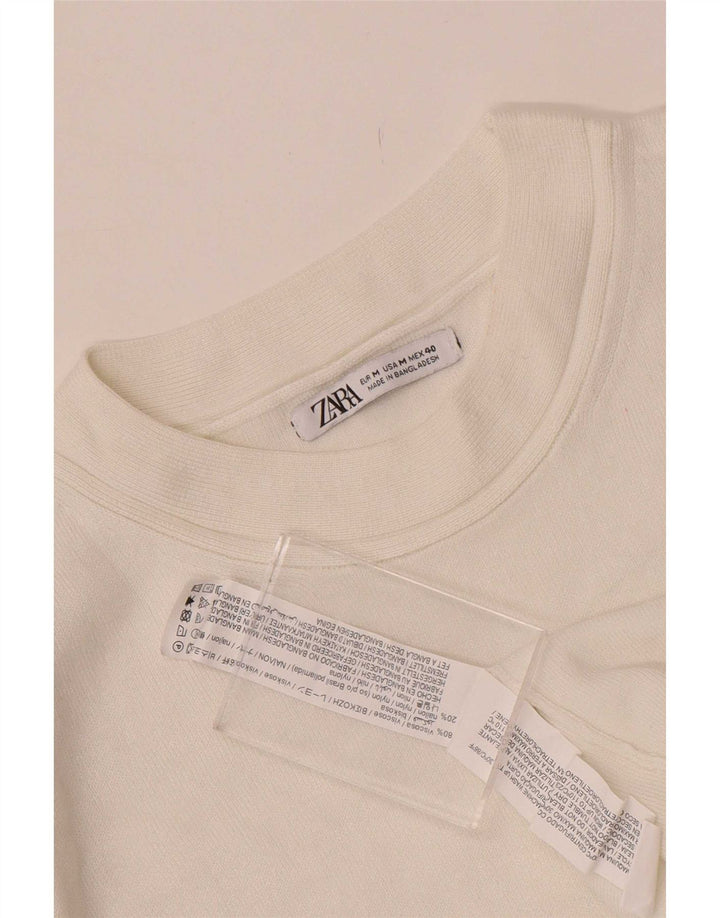 Zara Herren-Pullover mit Rundhalsausschnitt, mittelweiße Viskose