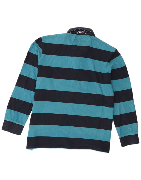 Crew Clothing Herren-Langarm-Rugby-Poloshirt, 2XL, blau gestreift, Baumwolle