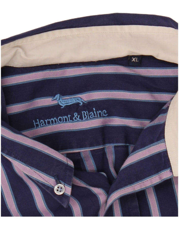 Harmont & Blaine Herrenhemd XL Marineblau gestreift