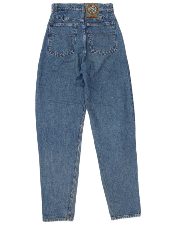 Vintage Damen High Waist Tapered Jeans W24 L31 Blau