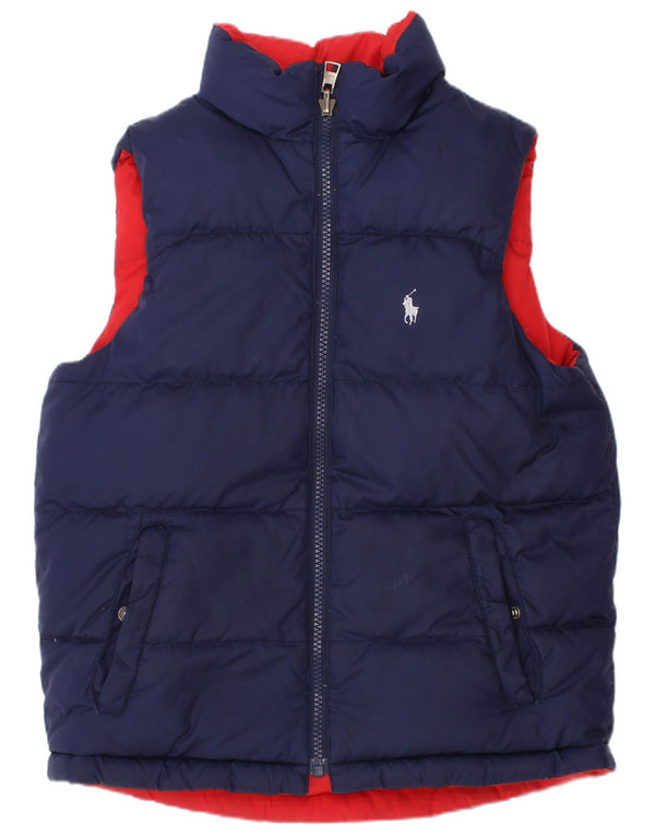 Polo Ralph Lauren Wendbare wattierte Weste für Jungen, 7–8 Jahre, Größe S, Marineblau