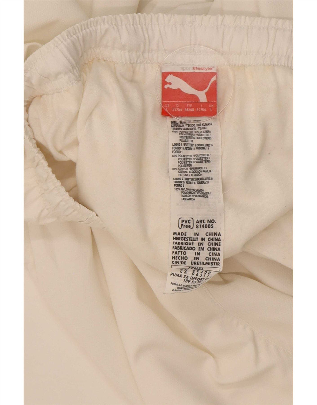 Puma Herren-Trainingshose, Jogginghose, Größe L, Weiß, Polyester