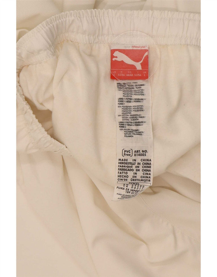 Puma Herren-Trainingshose, Jogginghose, Größe L, Weiß, Polyester