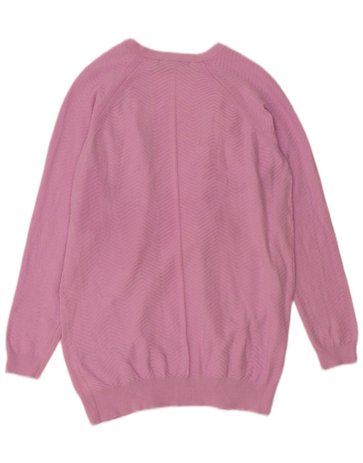 MARKS & SPENCER Offener Damen-Cardigan-Pullover UK 10 Small Pink Chevron