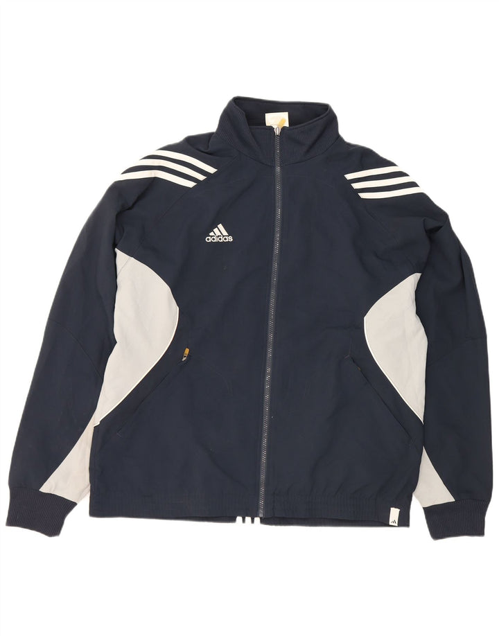 Adidas Herren-Trainingsanzug-Top-Jacke, UK 40/42, mittleres Marineblau, Farbblock