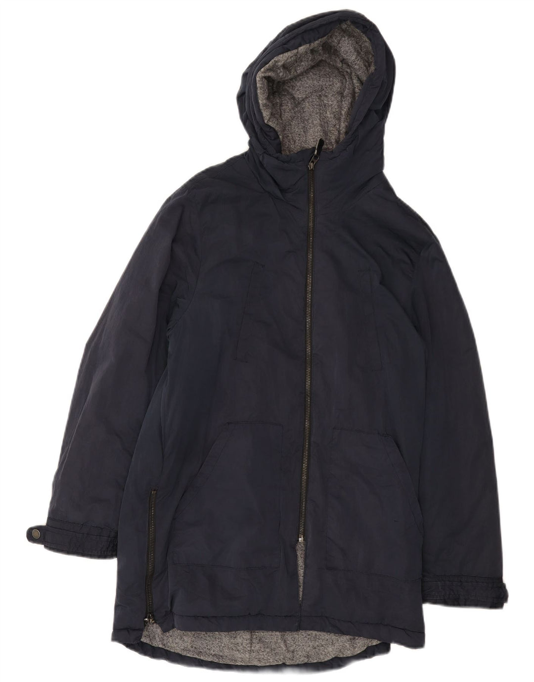 ZARA Jungen-Parka mit Kapuze, 11–12 Jahre, marineblaues Nylon