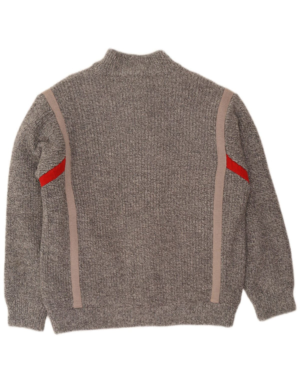 Gabriella Frattini Herren-Cardigan-Pullover IT 52 Large Grau meliert