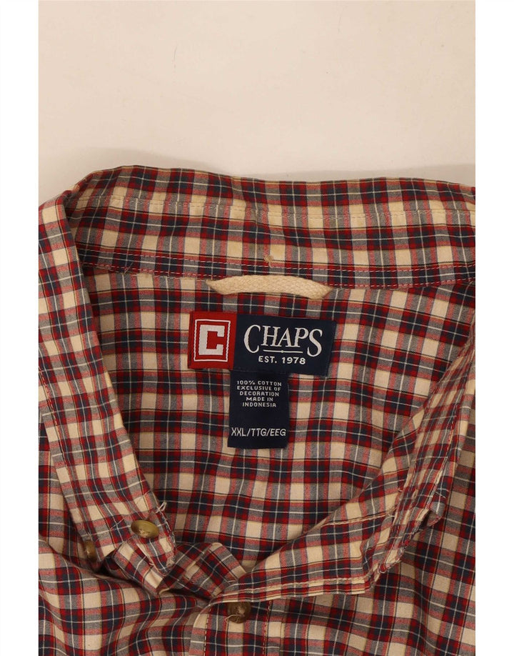 Chaps Herrenhemd 2XL, rot kariert, Baumwolle