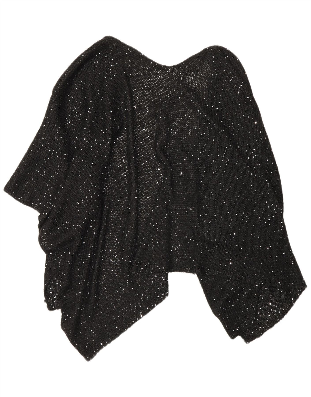 Marks & Spencer Poncho-Pullover für Damen, Einheitsgröße, schwarz geflecktes Acryl