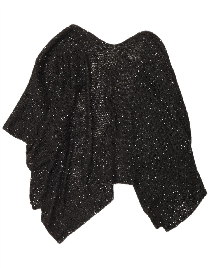 Marks & Spencer Poncho-Pullover für Damen, Einheitsgröße, schwarz geflecktes Acryl