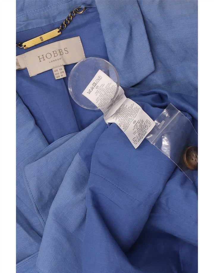 Hobbs Damen-Blazer mit 2 Knöpfen, Gr. 10, Größe S, Blau, Leinen