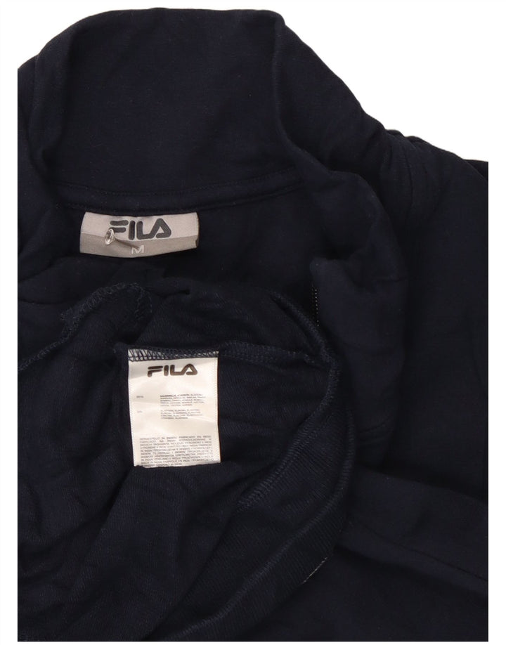 Fila Herren-Trainingsanzug-Oberteil aus Baumwolle in mittlerem Marineblau mit Blockfarben