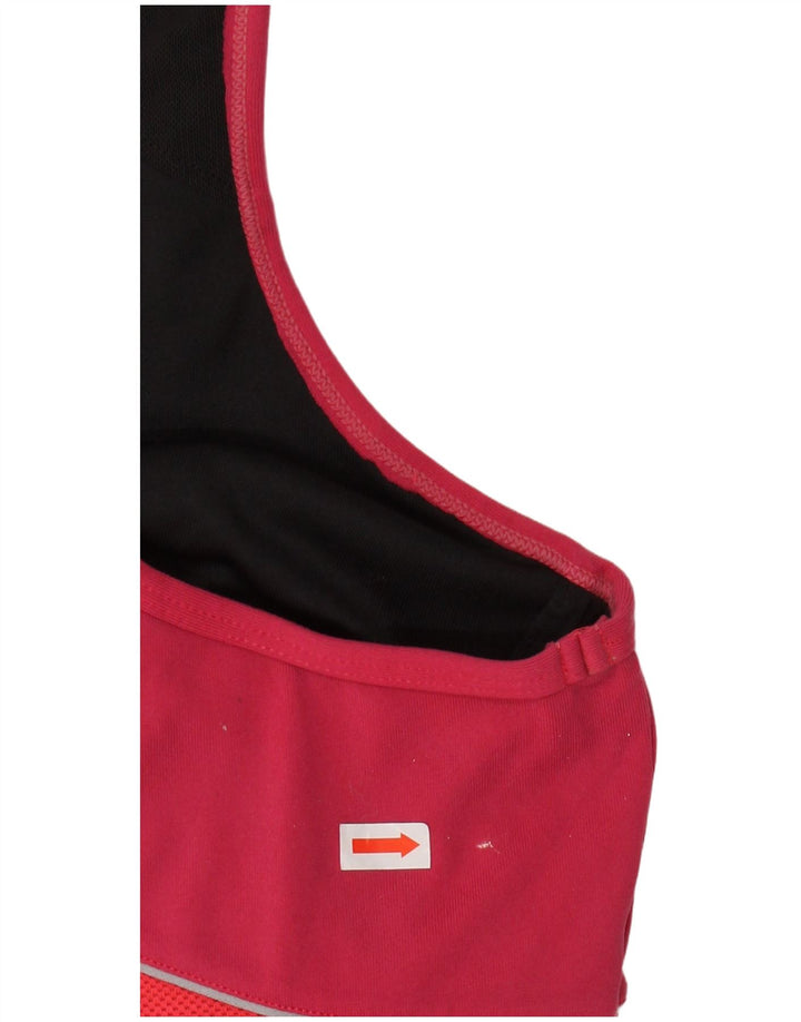 NIKE Damen Dri Fit Crop Vest Top UK 16/18 XL Rosa Farbblock