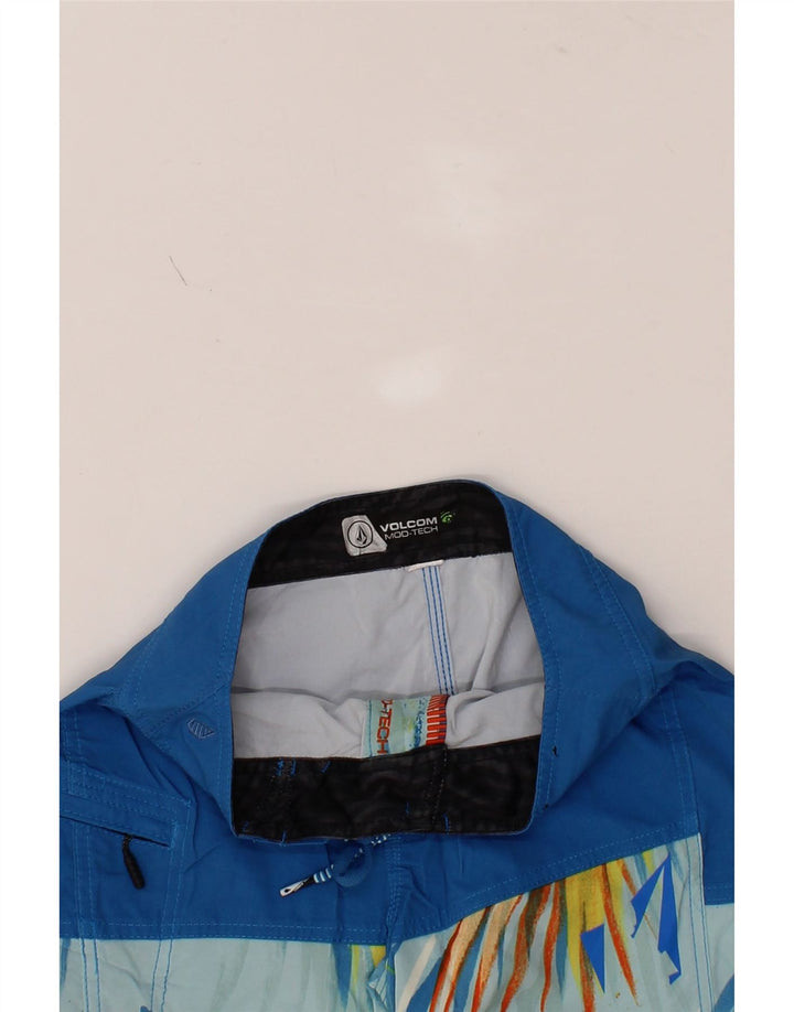 VOLCOM Boys Swimming Shorts 13-14 Years Blue Colourblock Polyester Vintage Volcom and Second-Hand Volcom from Messina Hembry 