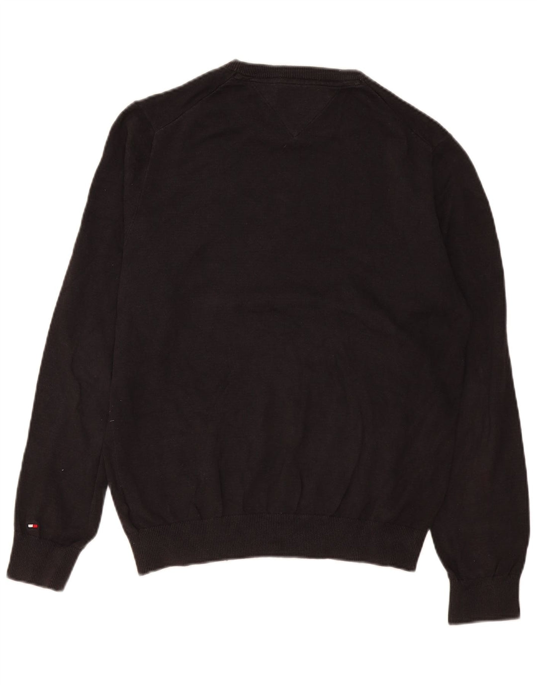 Tommy Hilfiger Herren-Pullover mit Rundhalsausschnitt, mittelgraue Colourblock-Baumwolle