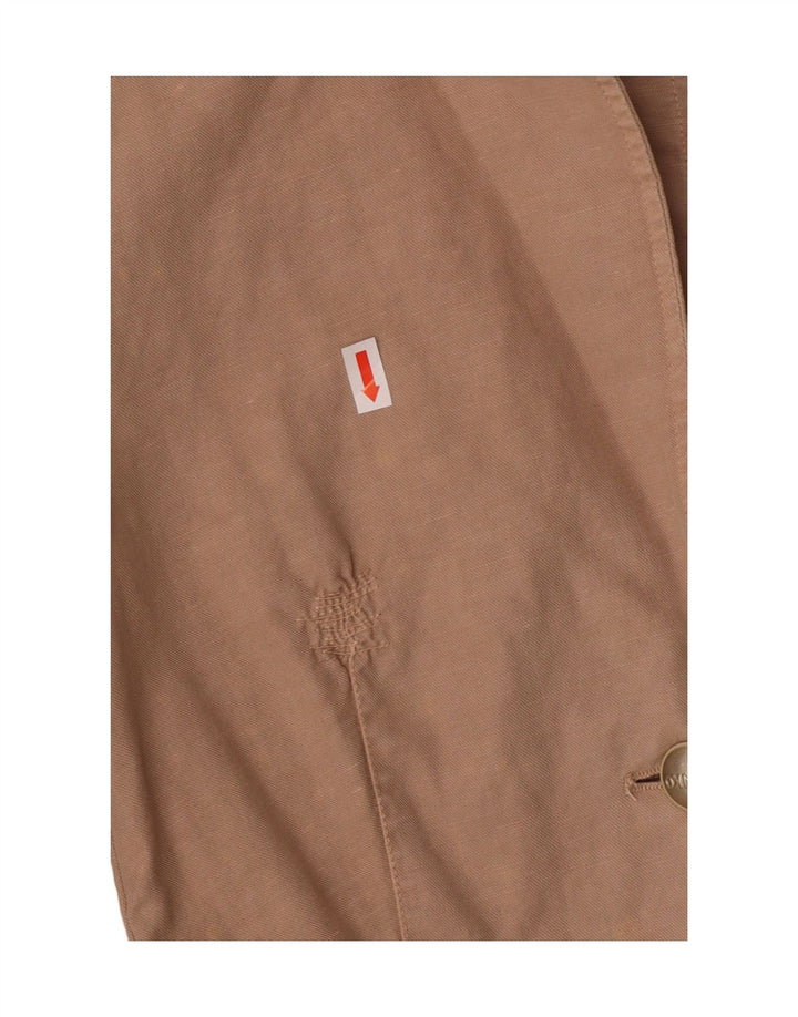 PINKO Damen-Blazerjacke mit 2 Knöpfen, Größe S, Beige, Baumwolle