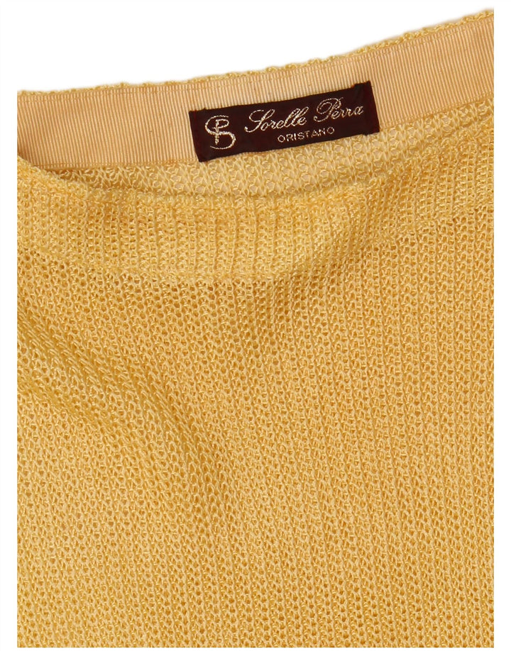 Vintage Damen Pullover mit U-Boot-Ausschnitt, Gr. 8, klein, mehrfarbig