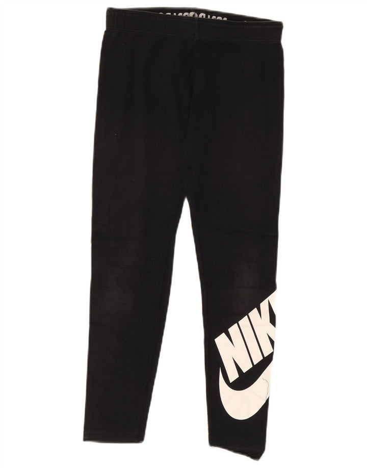 Nike Mädchen-Grafik-Leggings, 10–11 Jahre, mittelgroß, schwarze Baumwolle