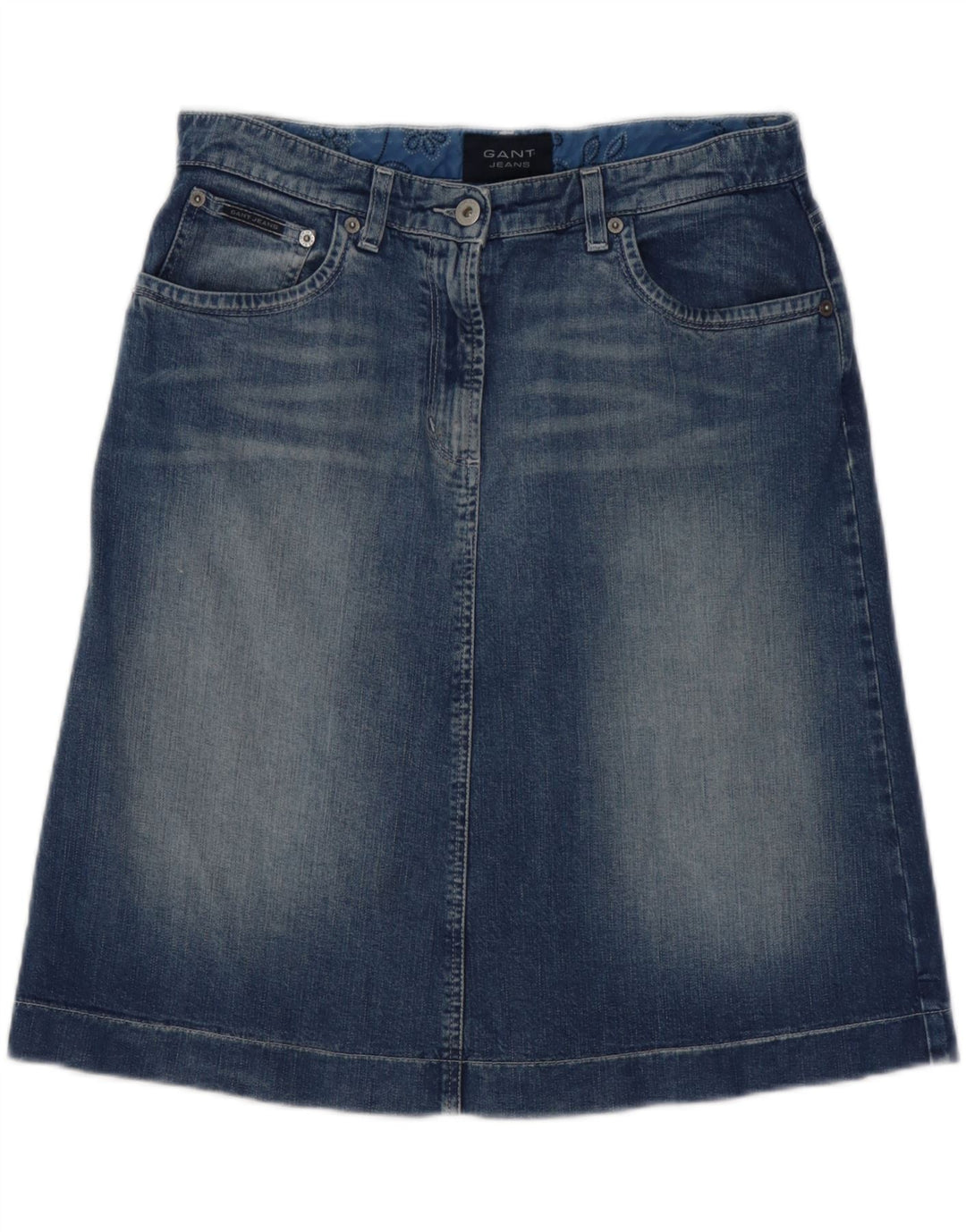 GANT Damen Jeansrock UK 14 Large W32 Blaue Baumwolle