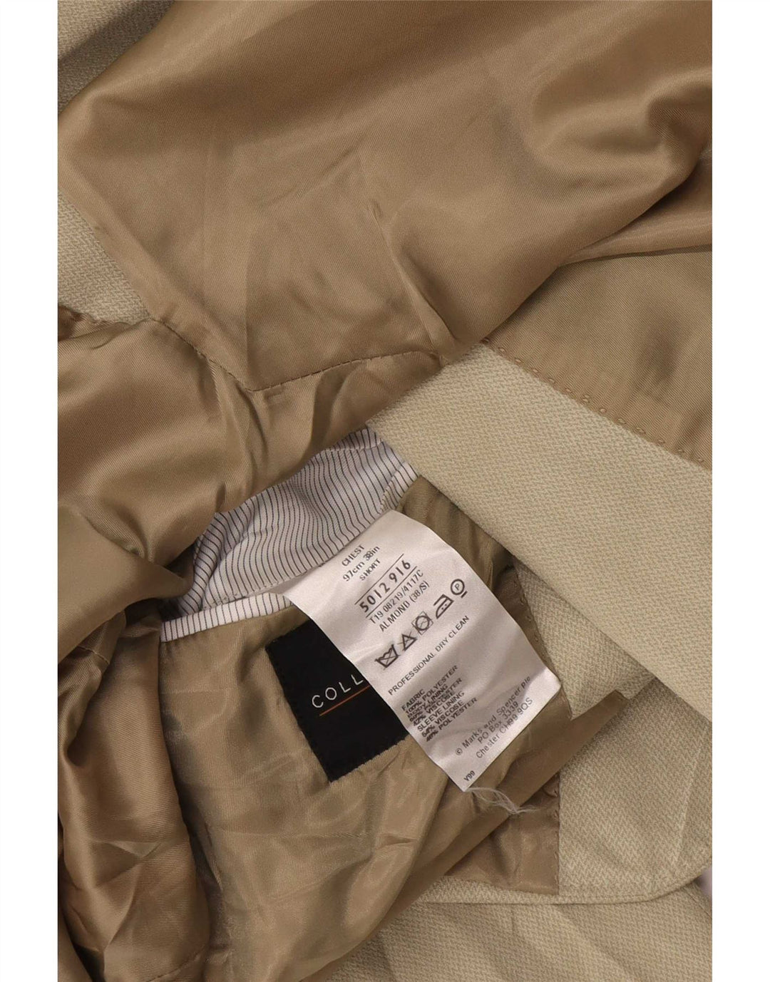 Marks & Spencer Herren-Blazer, kurz, mit 2 Knöpfen, UK 38, Mittelbeige