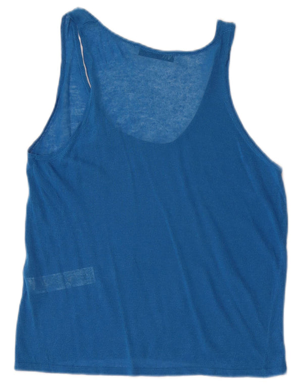 Zara Damen Crop Vest Top UK 8 Small Blau Acryl